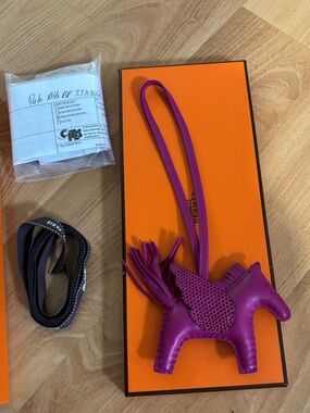 HERMES NWT Lizard Pegase Touch PM Rose Pourpre